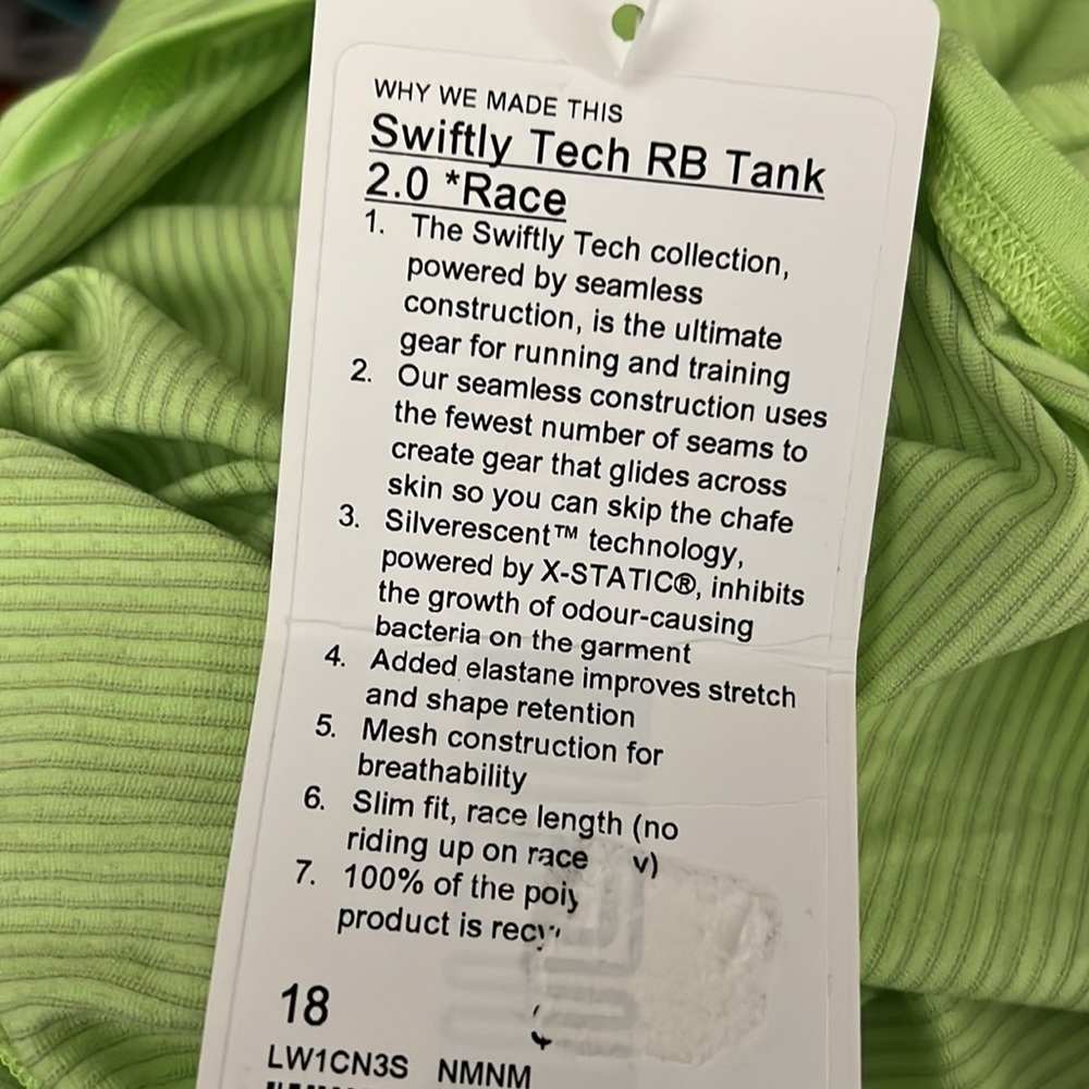 Lululemon Swiftly Tech Racerback Tank Top 2.0 
Race Length - Picture 4 of 4